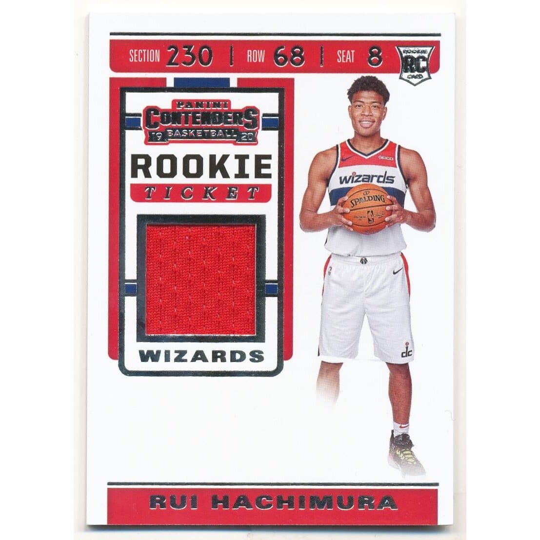 2019-20 Panini Contenders Rookie Ticket Swatches #40 Rui Hachimura. rookie card picture