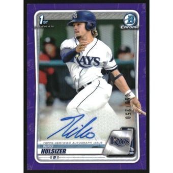 2020 Bowman Chrome Prospect Autographs Purple Refractors #CPANH Niko Hulsizer