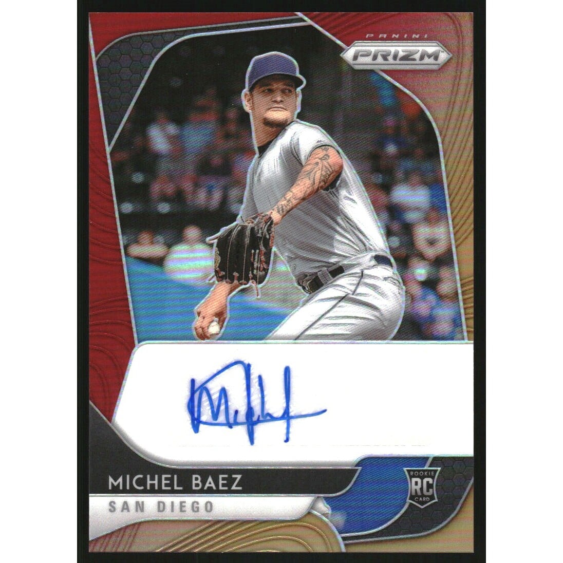 2020 Panini Prizm Rookie Autographs Prizms Red Orange #39 Michel Baez/25. rookie card picture