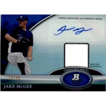 2011 Bowman Platinum Relic Autograph Blue Refractors #JM Jake McGee
