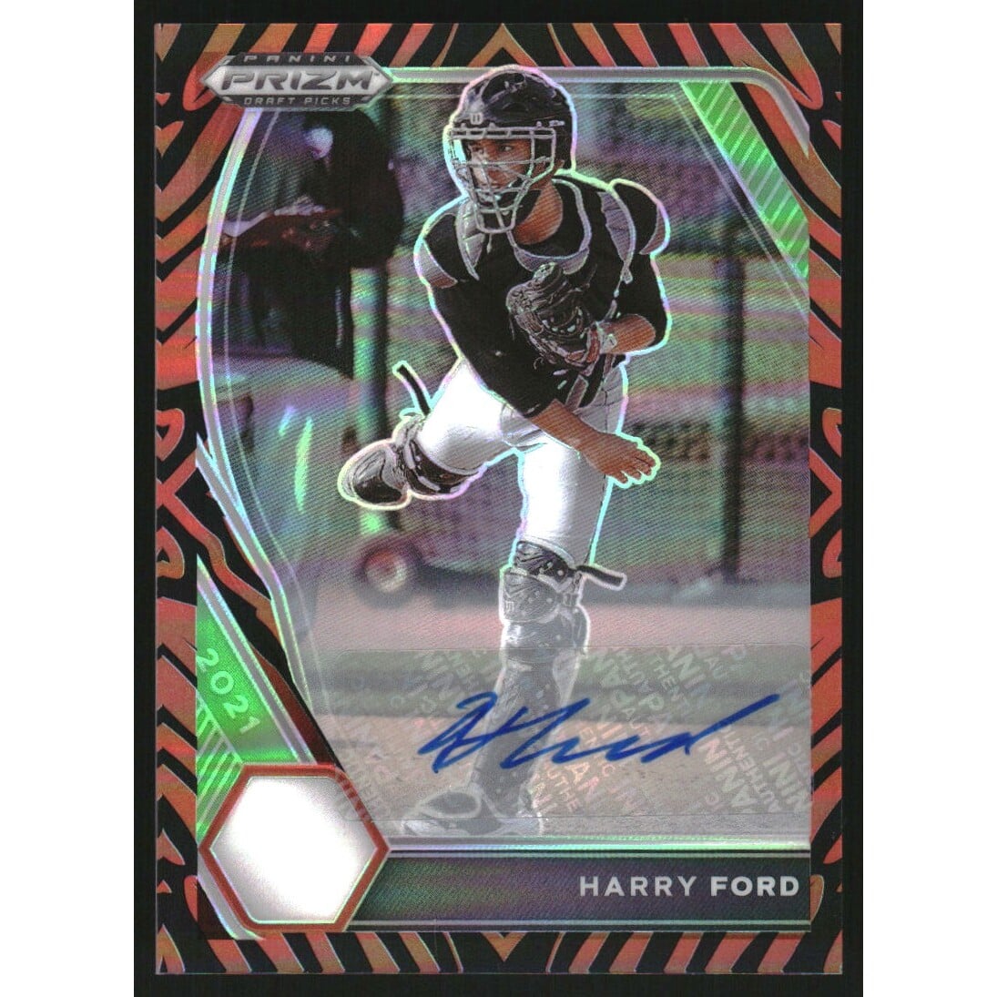 2021 Panini Prizm Draft Picks Base Autographs Prizms Tiger Stripes #12 Harry Ford/25. rookie card picture