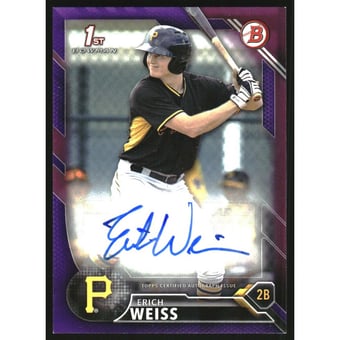 2016 Bowman Prospects Autographs Purple #PAEW Erich Weiss