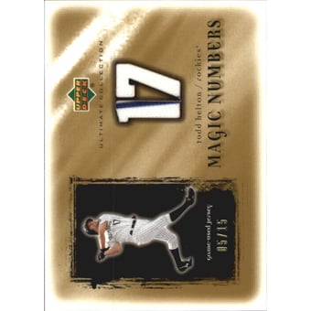 2001 Ultimate Collection Magic Numbers Game Jersey Gold #MNTH Todd Helton