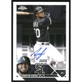 2023 Topps Chrome Rookie Autographs Aqua Wave Refractors #RALS Lenyn Sosa