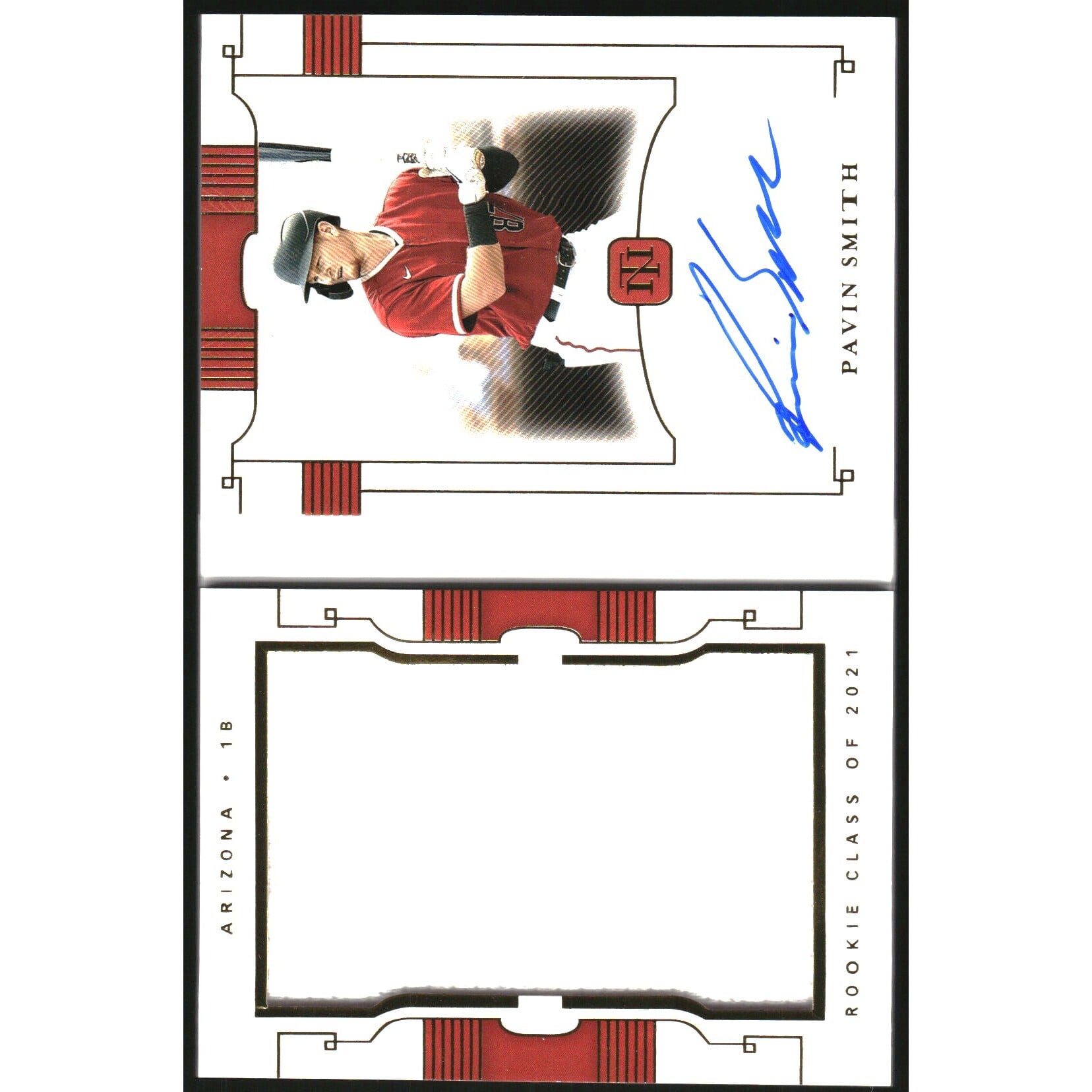 2021 Panini National Treasures Rookie Signature Jumbo Material Booklets #15 Pavin Smith. rookie card picture