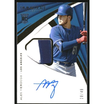 2018 Immaculate Collection #18 Alex Verdugo/49 JSY AU RC