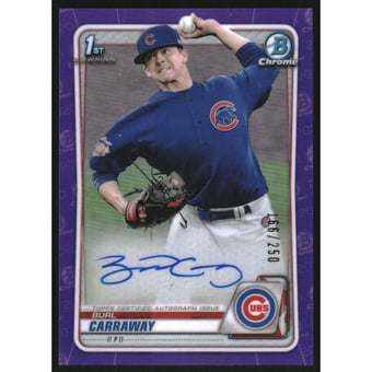 2020 Bowman Chrome Draft Autographs Purple Refractors #CDABC Burl Carraway