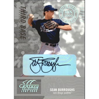 2005 Leaf Century Signature Post Marks Silver #82 Sean Burroughs/25