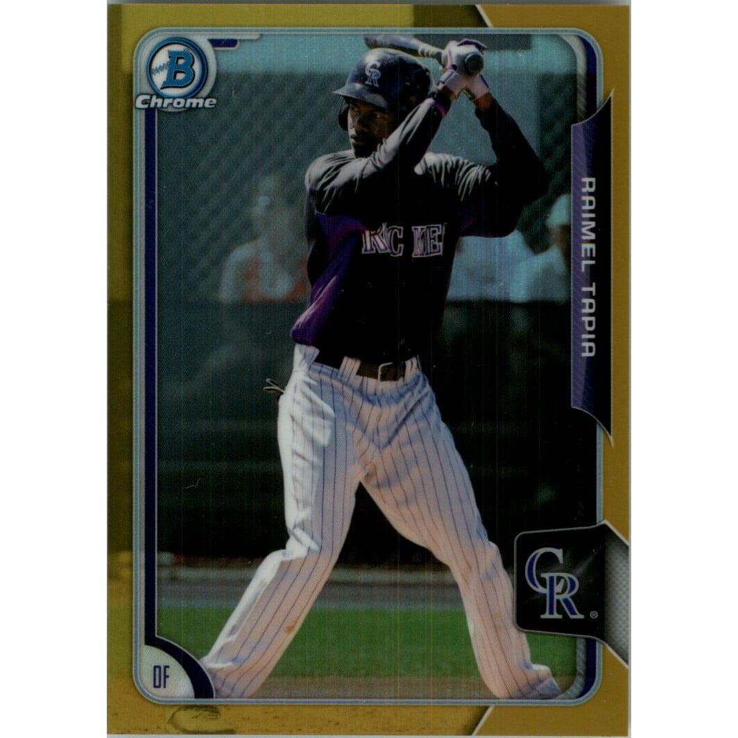 2015 Bowman Chrome Prospects Gold Refractors #BCP68 Raimel Tapia. rookie card picture
