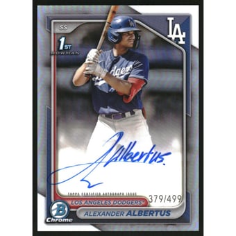 2024 Bowman Chrome Prospect Autographs Refractors #CPAAAL Alexander Albertus