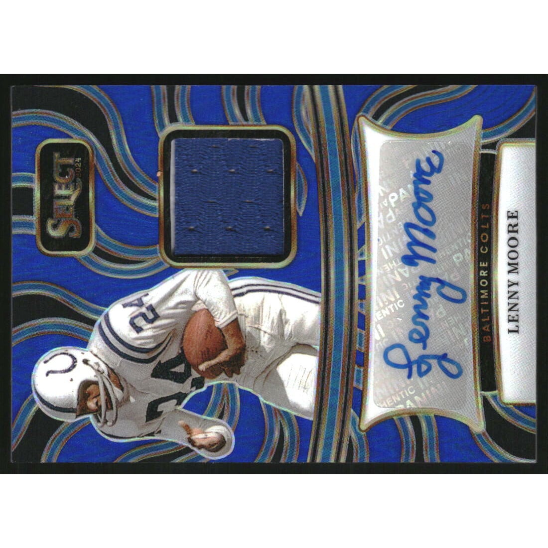 2024 Select Signature Memorabilia Prizm Blue #28 Lenny Moore/75