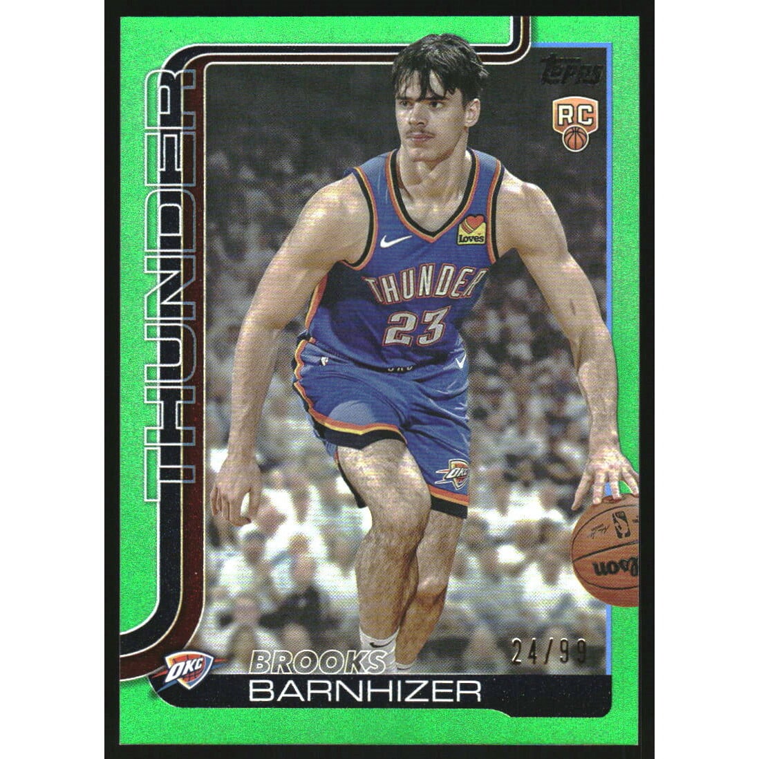 2025-26 Topps Green Rainbow #245 Brooks Barnhizer. rookie card picture