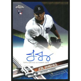 2017 Topps Chrome Rookie Autographs Blue Wave Refractors #RAJJ Joe Jimenez