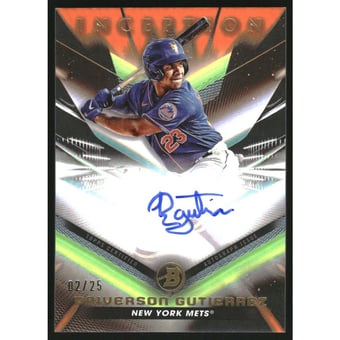 2023 Bowman Inception Autographs Orange Foil #BPADGZ Daiverson Gutierrez