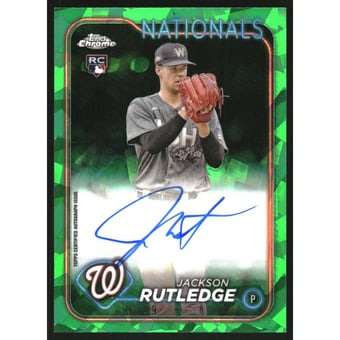 2024 Topps Chrome Sapphire Autographs Green Refractors #CSAJR Jackson Rutledge