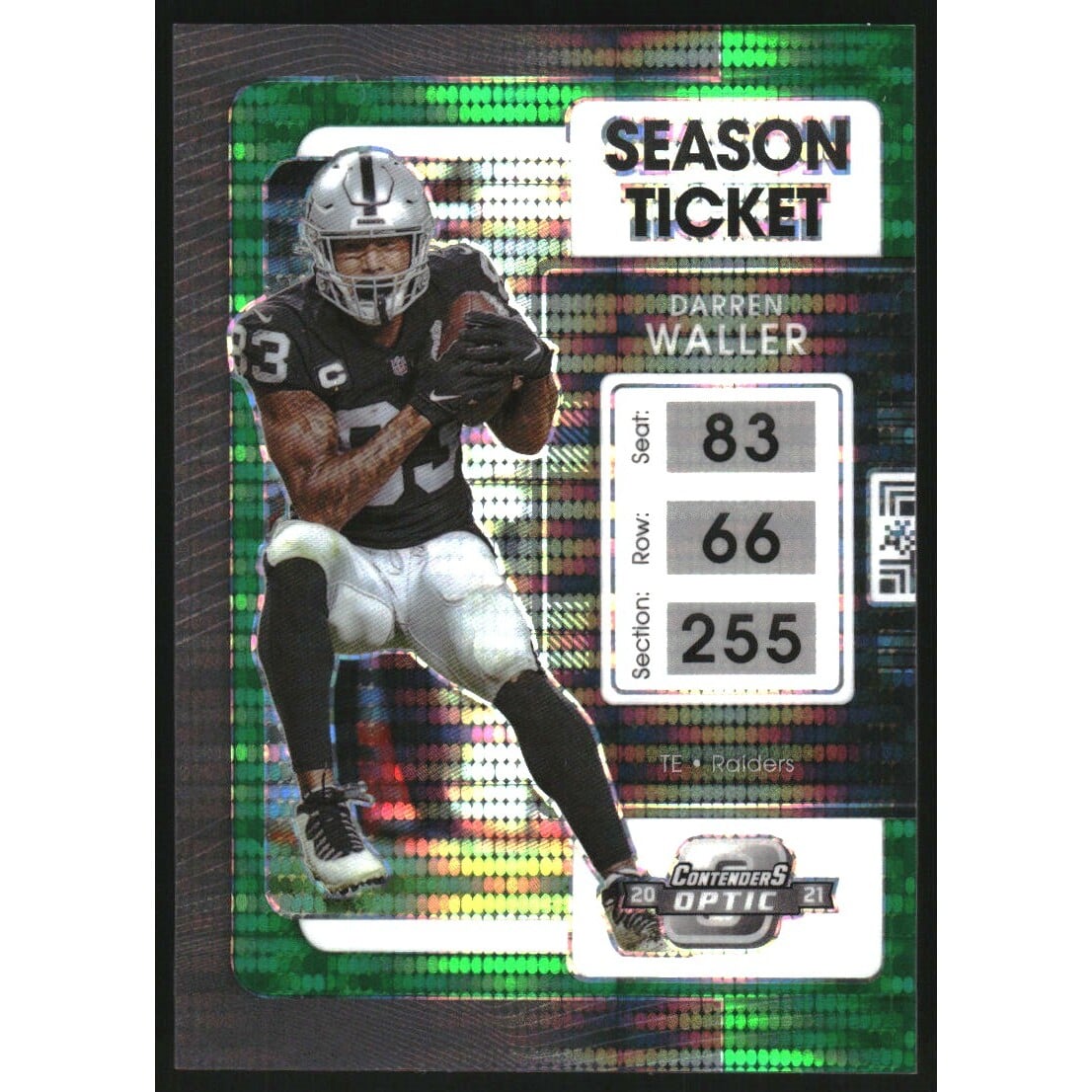 2021 Panini Contenders Optic Green Pulsar #48 Darren Waller. rookie card picture