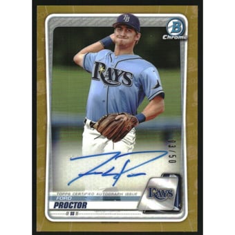 2020 Bowman Chrome Prospect Autographs Gold Refractors #CPAFP Ford Proctor
