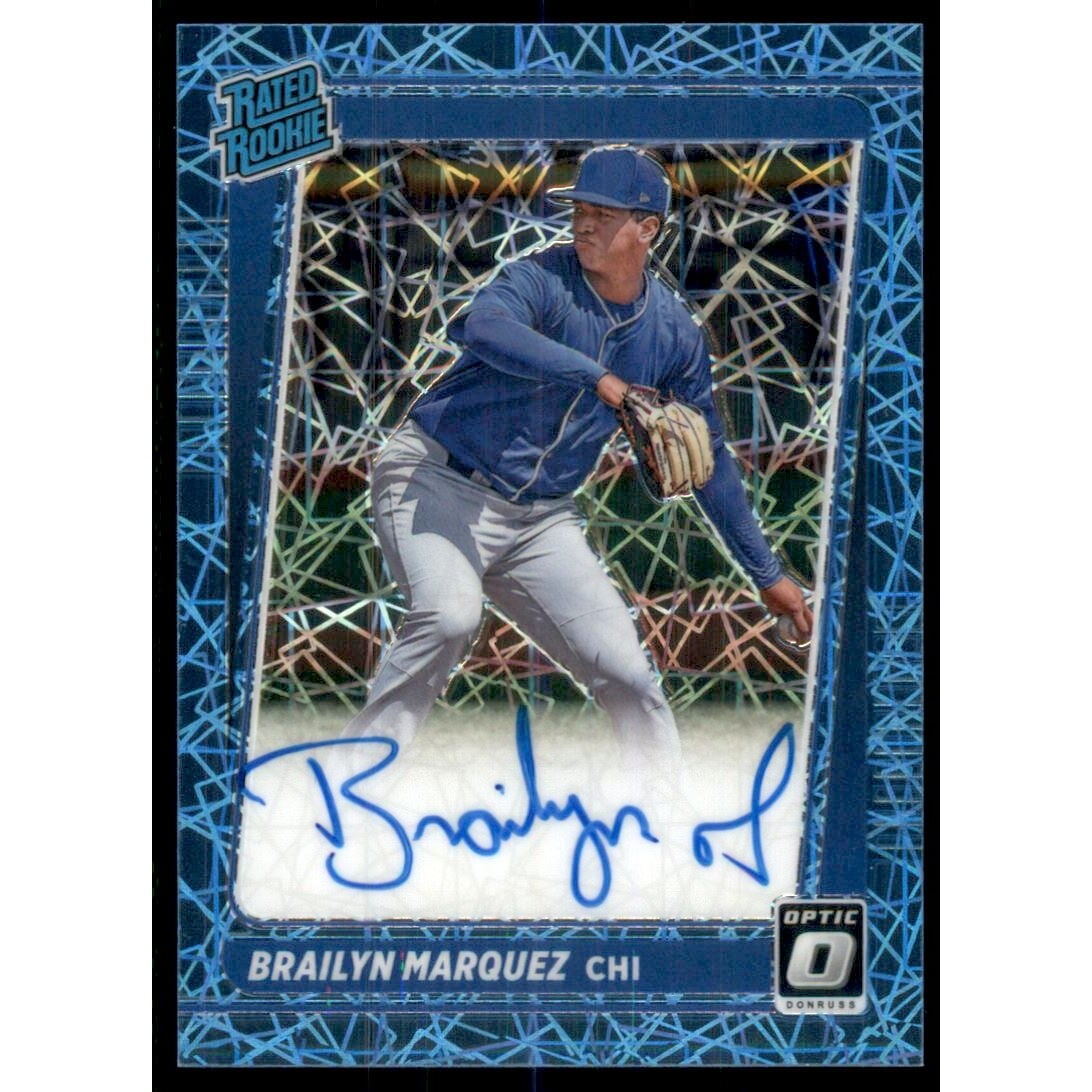 2021 Donruss Optic Rated Rookies Signatures Carolina Blue Velocity #68 Brailyn Marquez/75. rookie card picture