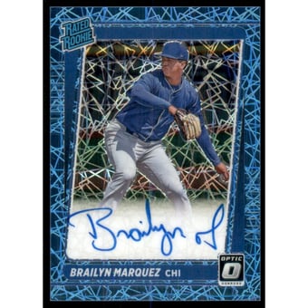 2021 Donruss Optic Rated Rookies Signatures Carolina Blue Velocity #68 Brailyn Marquez/75