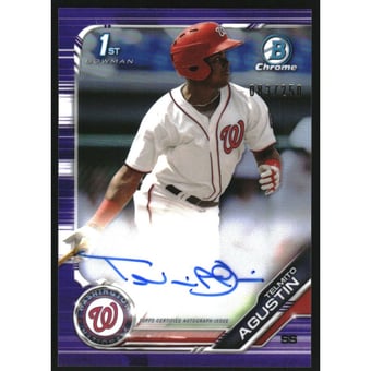 2019 Bowman Chrome Prospect Autographs Purple Refractors #CPATA Telmito Agustin