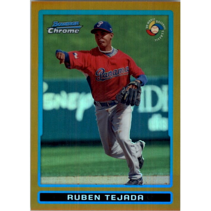 2009 Bowman Chrome WBC Prospects Gold Refractors #BCW40 Ruben Tejada. rookie card picture