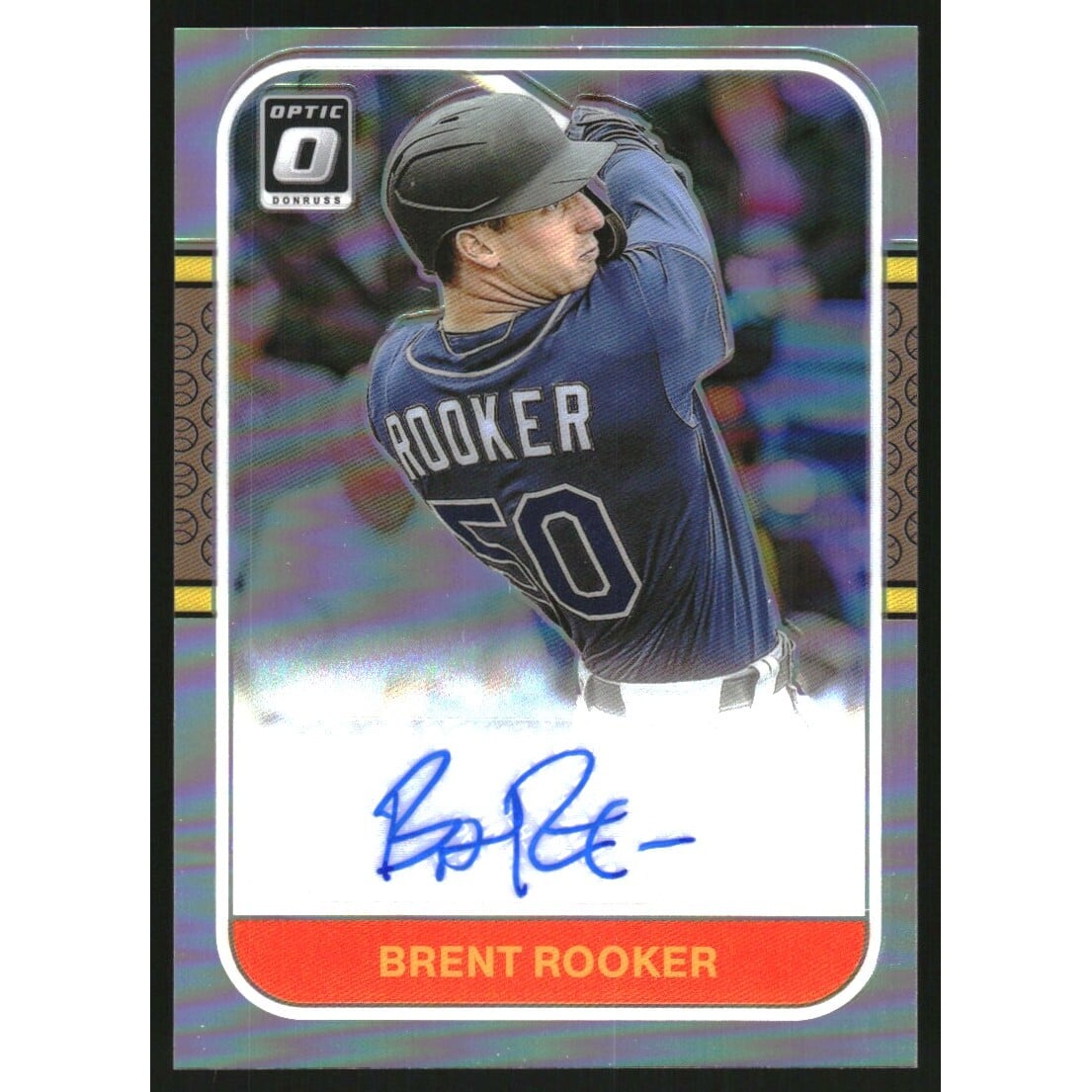 2021 Donruss Optic Retro '87 Signatures Holo #4 Brent Rooker. rookie card picture