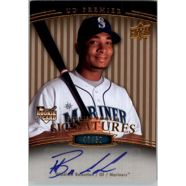 2008 Upper Deck Premier Rookie Autographs Jersey Number #204 Wladimir Balentien AU/50. rookie card picture