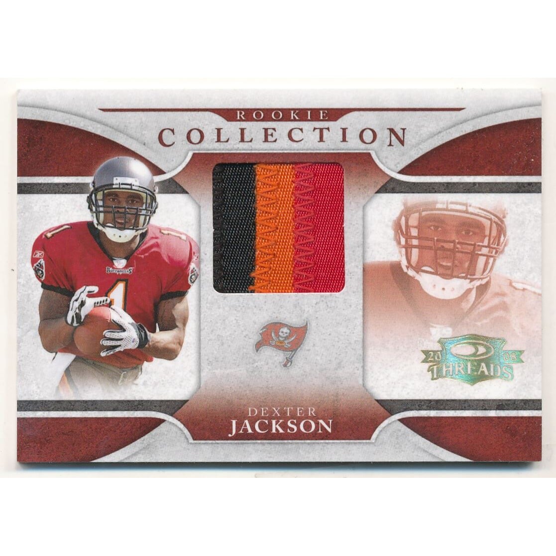 2008 Donruss Threads Rookie Collection Materials Prime #9 Dexter Jackson. rookie card picture