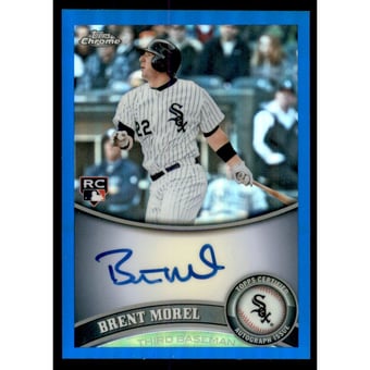 2011 Topps Chrome Rookie Autographs Blue Refractors #214 Brent Morel