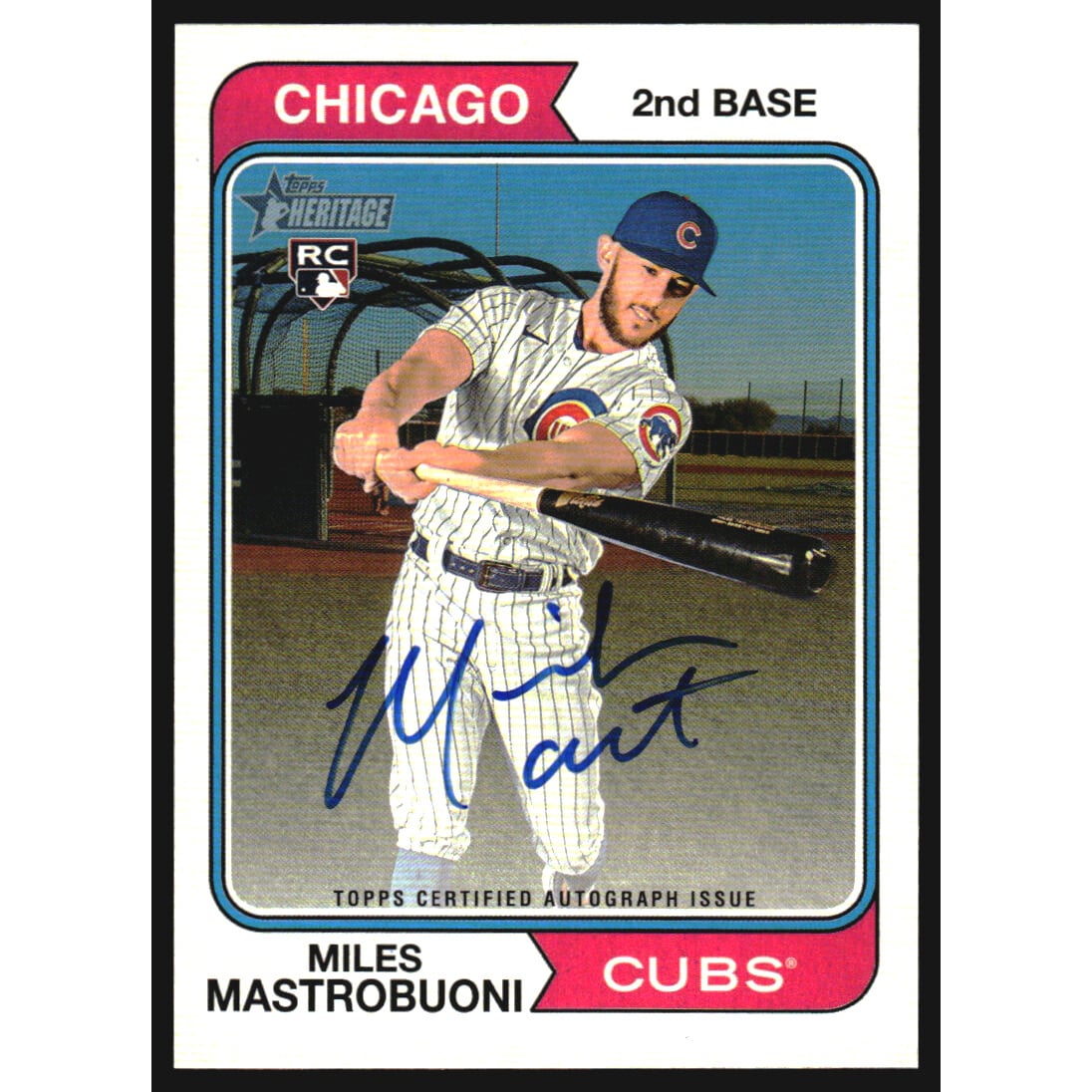 2023 Topps Heritage Real One Autographs #ROAMMI Miles Mastrobuoni HN. rookie card picture