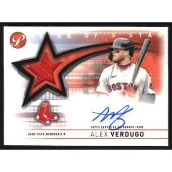 2022 Topps Pristine Slice of a Star Autograph Relics Orange Refractors #SSARAV Alex Verdugo