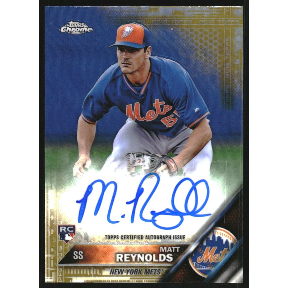 2016 Topps Chrome Rookie Autographs Gold Refractors #RAMAR Matt Reynolds. rookie card picture