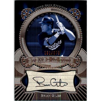 2004 Upper Deck Etchings Etched in Time Autograph Black #BG Brian Giles/375