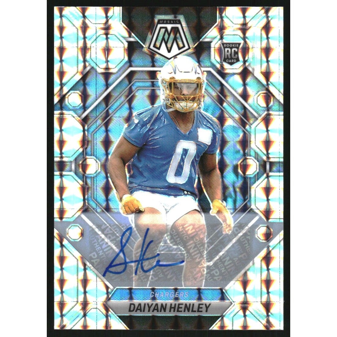 2023 Panini Mosaic Rookie Autographs Mosaic #304 Daiyan Henley. rookie card picture