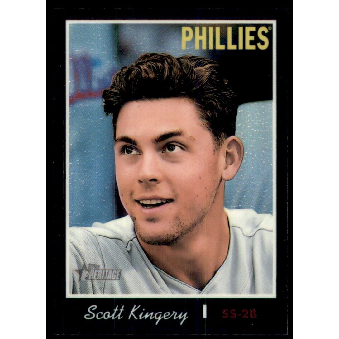 2019 Topps Heritage Chrome Black Refractors #THC186 Scott Kingery MB. rookie card picture