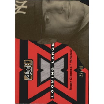 2002 Upper Deck 40-Man Looming Large Jerseys Gold #LRC Roger Clemens