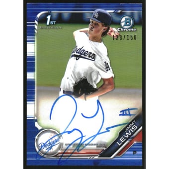 2019 Bowman Chrome Draft Autographs Blue Refractors #CDAJL Jimmy Lewis