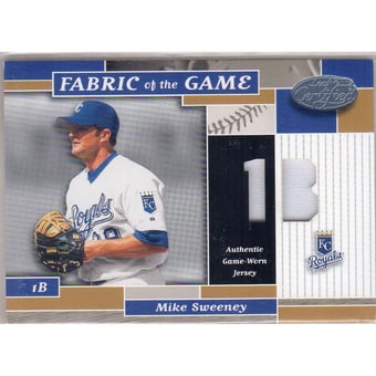 2002 Leaf Certified Fabric of the Game #94PS Mike Sweeney/50