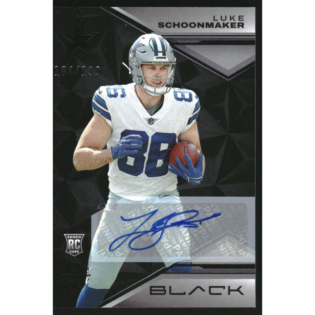 2023 Panini Black Rookies Autographs #115 Luke Schoonmaker/199. rookie card picture