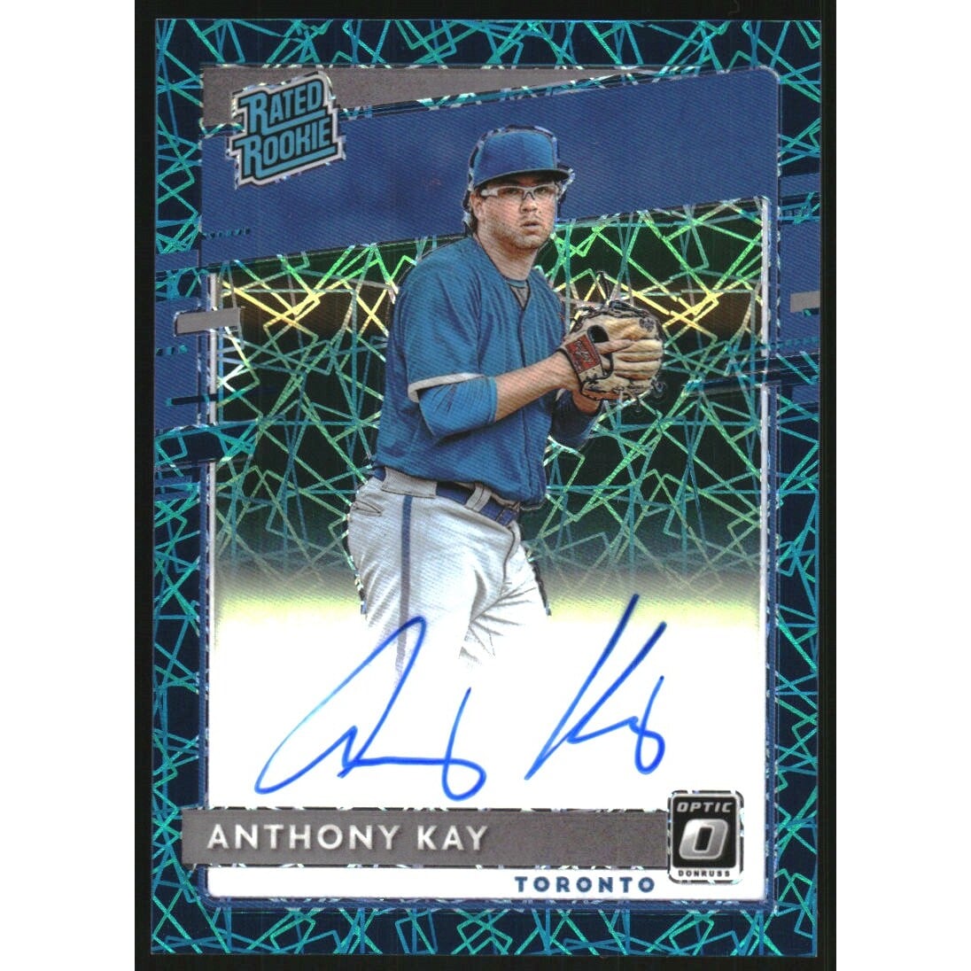 2020 Donruss Optic Rated Rookies Signatures Teal Velocity #32 Anthony Kay/35. rookie card picture