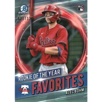 2021 Bowman Chrome Rookie of the Year Favorites Aqua Refractors #RRYAB Alec Bohm
