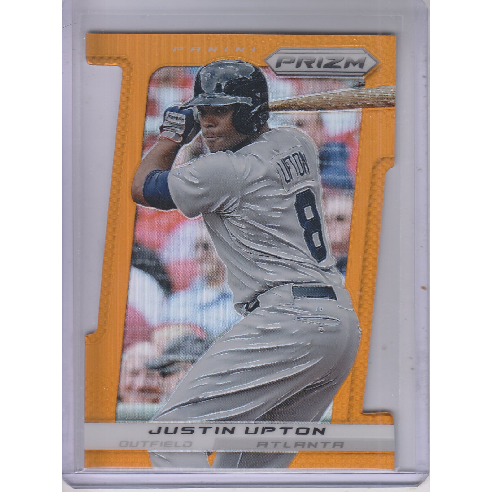 2013 Panini Prizm Prizms Orange Die-Cut #116 Justin Upton. rookie card picture