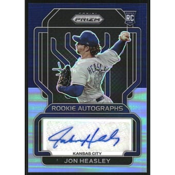 2022 Panini Prizm Rookie Autographs Prizms Navy Blue Carolina Blue #50 Jon Heasley
