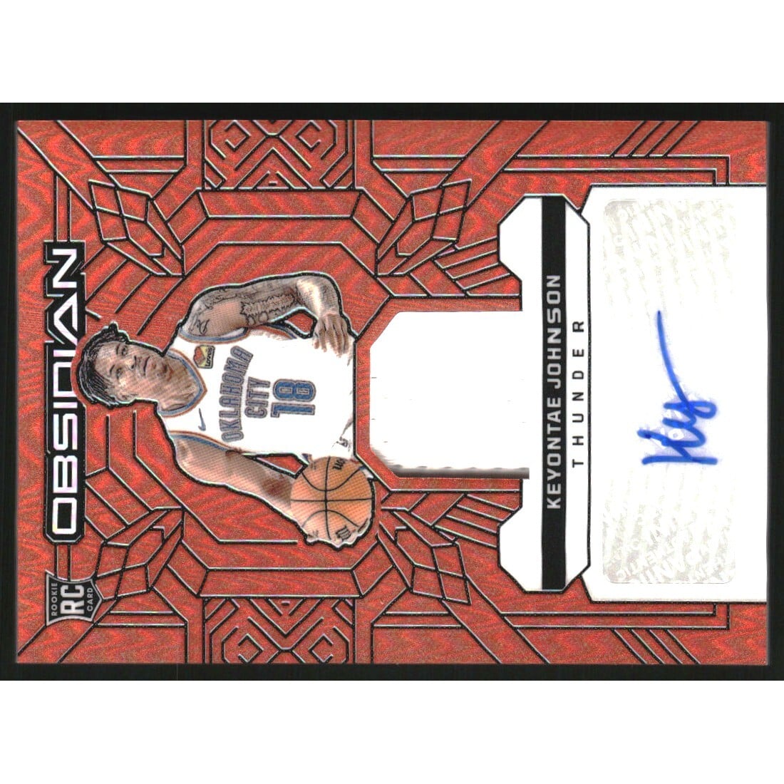2023-24 Panini Obsidian Rookie Jersey Ink Electric Etch Orange Flood #10 Keyontae Johnson
