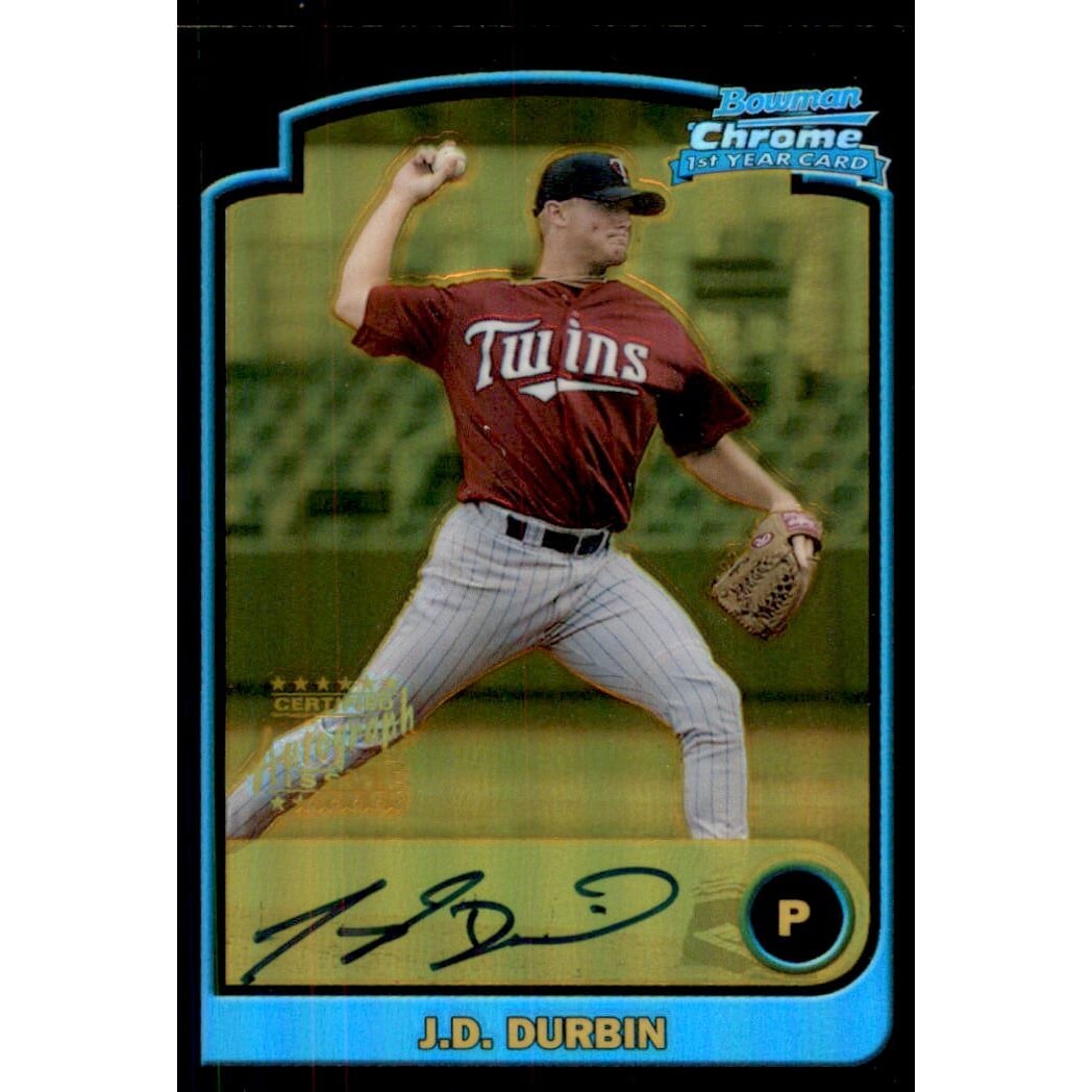 2003 Bowman Chrome Gold Refractors #339 J.D. Durbin AU A. rookie card picture