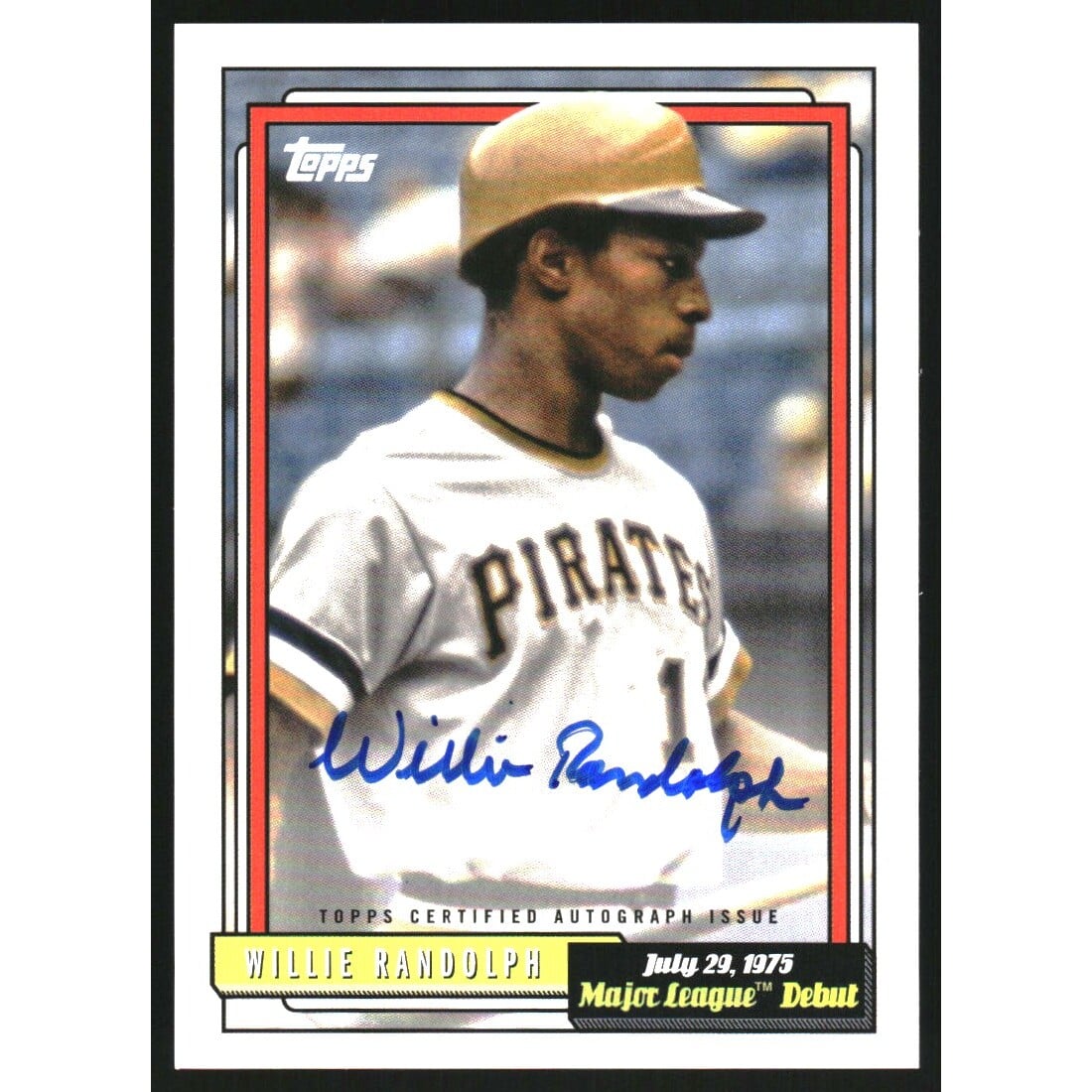 2022 Topps Archives '92 Topps MLB Debut Autographs #72DBWR Willie Randolph. rookie card picture
