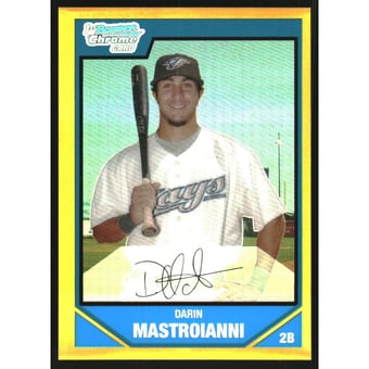 2007 Bowman Chrome Draft Draft Picks Gold Refractors #BDPP8 Darin Mastroianni