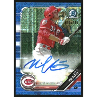 2019 Bowman Chrome Prospect Autographs HTA Choice Refractors #CPAMS Mike Siani
