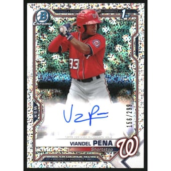 2021 Bowman Chrome Prospect Autographs Speckle Refractors #CPAVP Viandel Pena