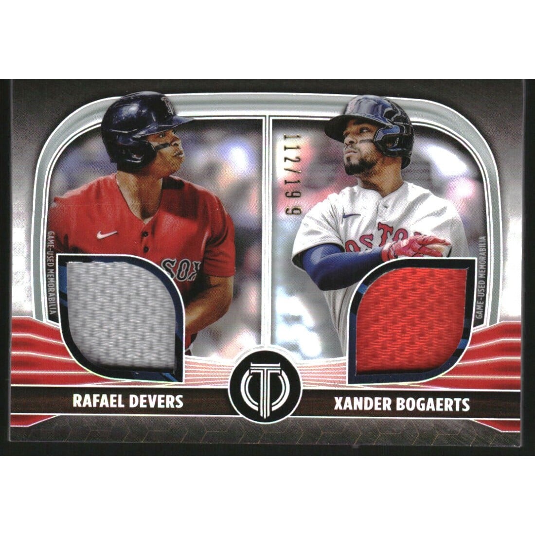 2022 Topps Tribute Dual Player Relics #DR2DB Rafael Devers/Xander Bogaerts